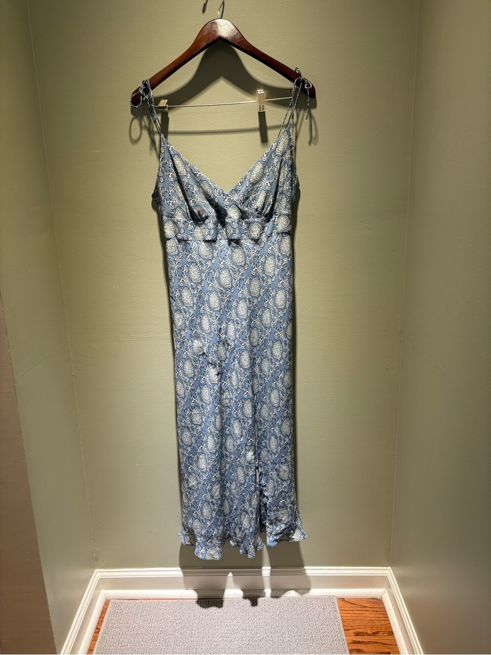 J.Crew Blue & Ivory Paisley Slip Dress